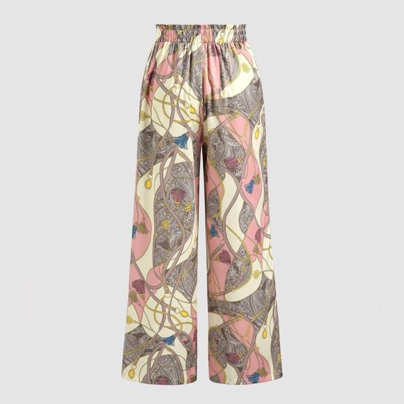 NWT Cider Chain & Baroque Printed Wide Leg Pull On Pants - Picture 8 of 8